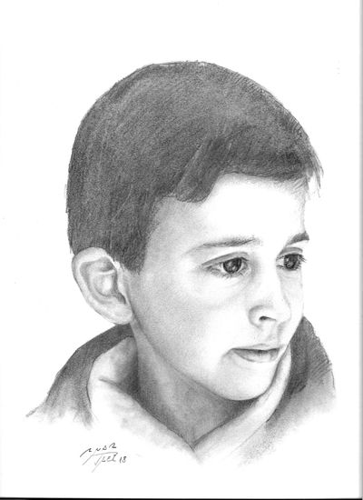 retrato niño Lápiz