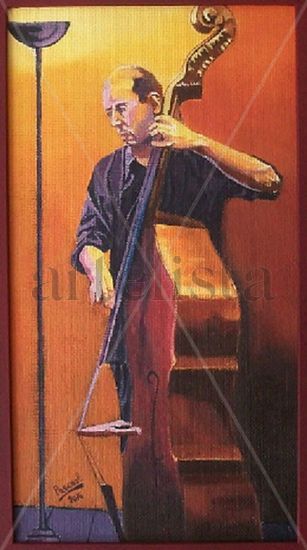 Violonchelista Acrylic Panel Figure Painting