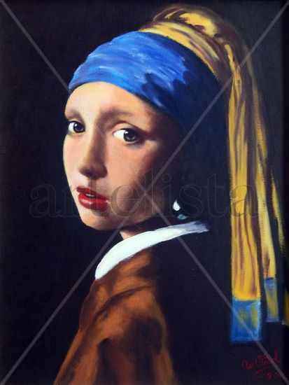 La joven de la Perla - Homenaje a Vermeer Oil Others Portrait