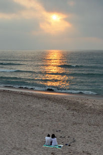 Ocaso en la playa