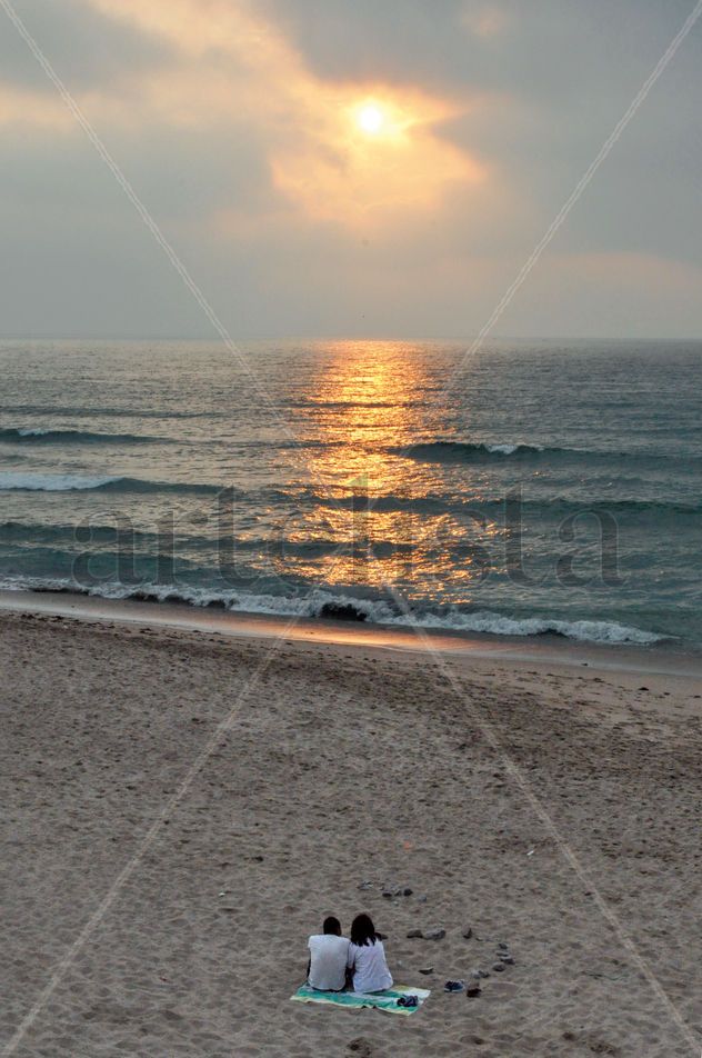 Ocaso en la playa