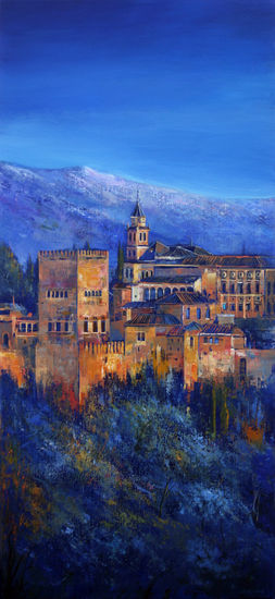 Alhambra Evening Oil Canvas Landscaping