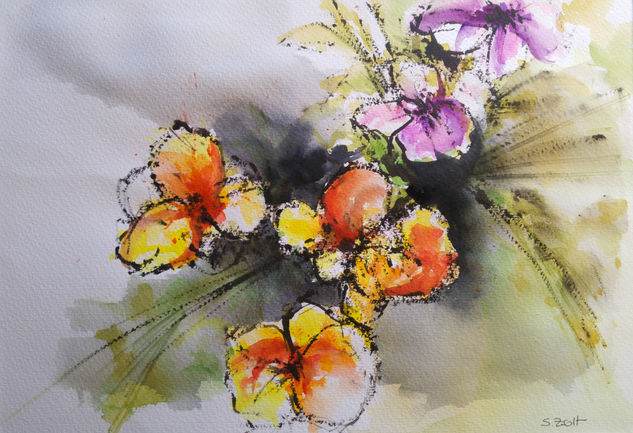 Flores Watercolour Paper Floral Painting