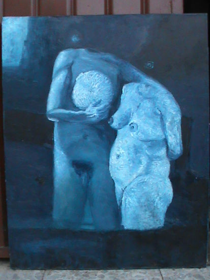 AZUL Oil Canvas Figure Painting