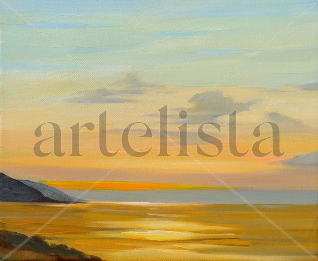 puesta de sol en el mar Oil Canvas Marine Painting