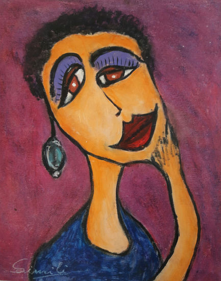 Selfie 25 Pastel Card Figure Painting