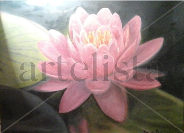 FLOR DE LOTO Oil Canvas Floral Painting