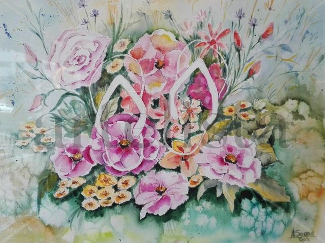 Que crezcan flores a tu paso Watercolour Paper Floral Painting