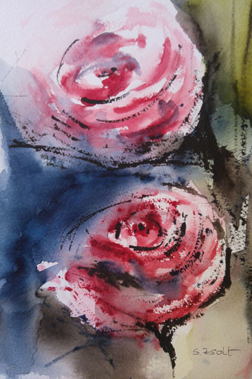 La vie en rose Watercolour Paper Floral Painting