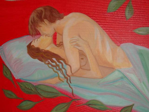 AMANTES Óleo Lienzo Desnudos