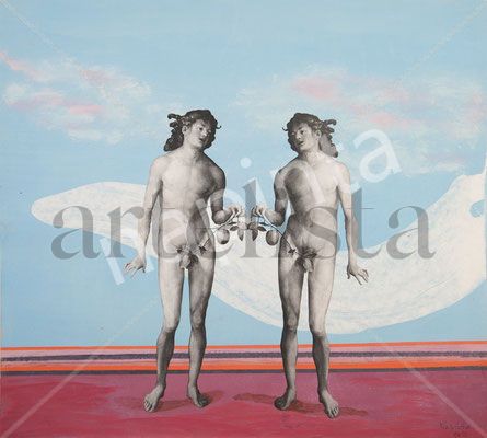 ADÁN Y ADÁN AZUL IV Panel Nude