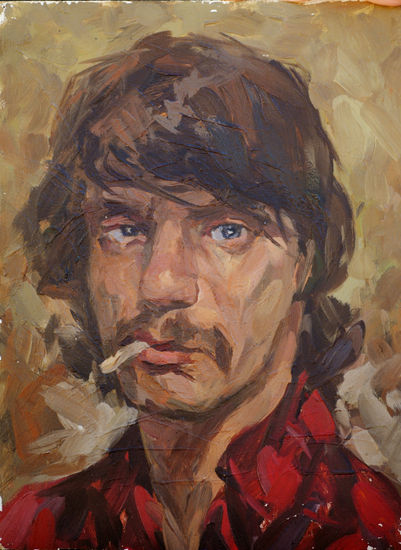 retrato masculino Oil Card Portrait