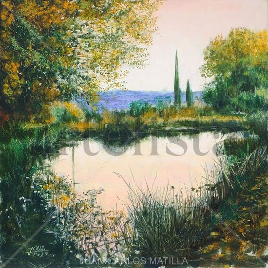 ATARDECER EN EL CANAL Oil Panel Landscaping