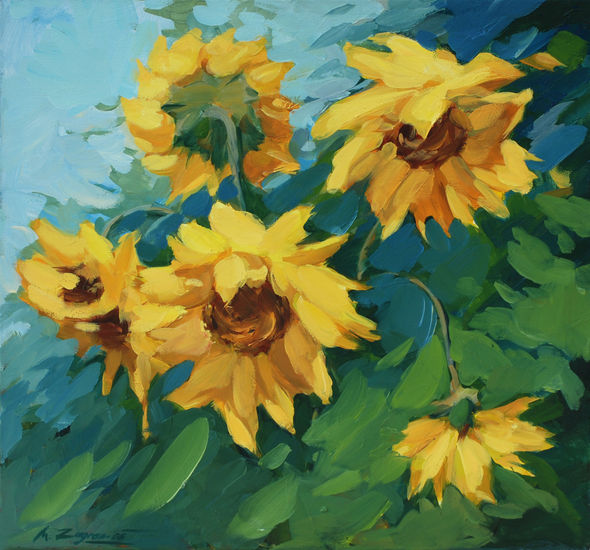 Girasoles Oil Canvas Floral Painting