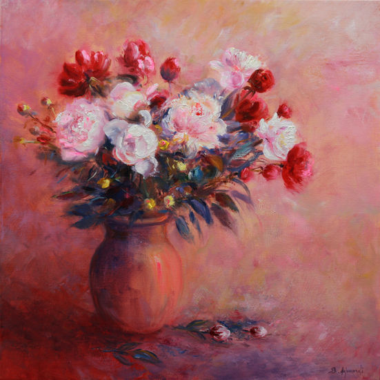 Bouquet of peonies Oil Canvas Floral Painting