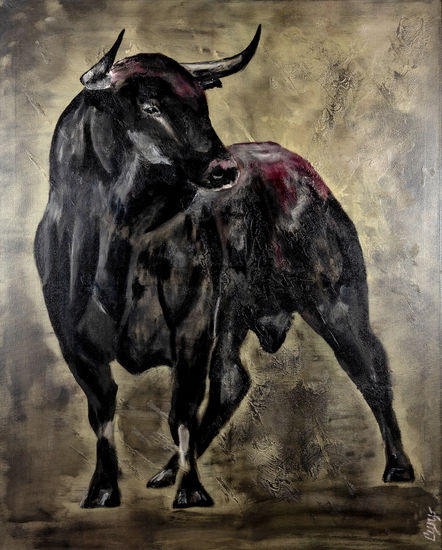 Toro-bravo Óleo Lienzo Animales