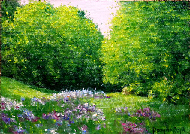 Pradera con flores Oil Canvas Landscaping