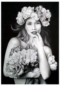 Chica con flores