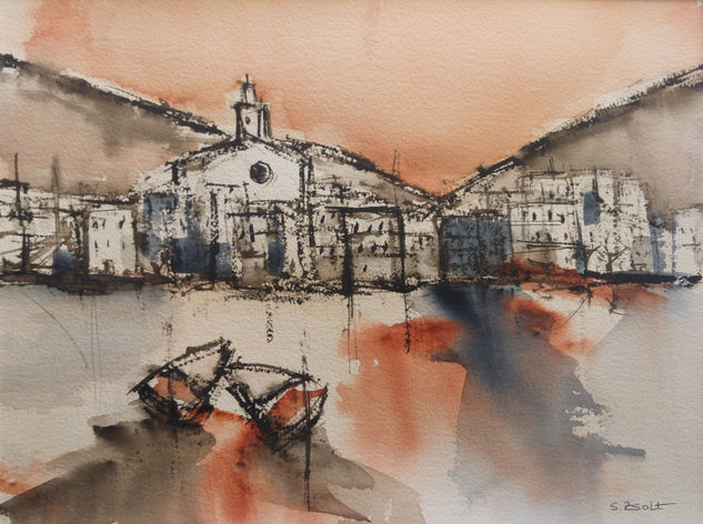 Cadaqués Watercolour Paper Marine Painting