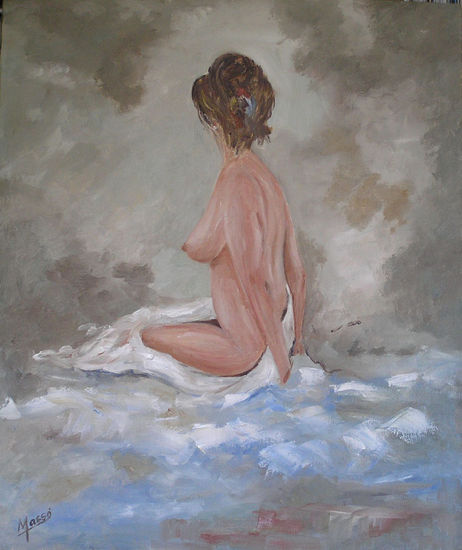 mujer sentada Oil Canvas Nude Paintings