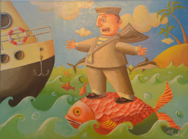 Marinero a punto de chocar
