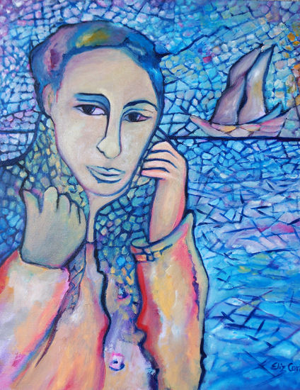 Despedida Oil Textile Figure Painting