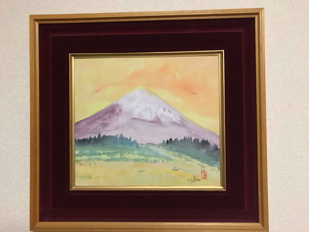 Fuji entardecer Watercolour Card Landscaping