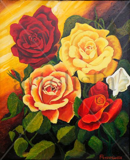 ROSA BELLA Oil Canvas Floral Painting