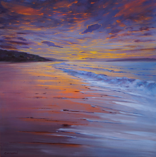 SUNSET SEA V Oil Canvas Marine Painting