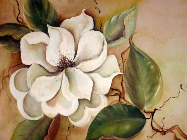 Magnolia Oil Canvas Floral Painting