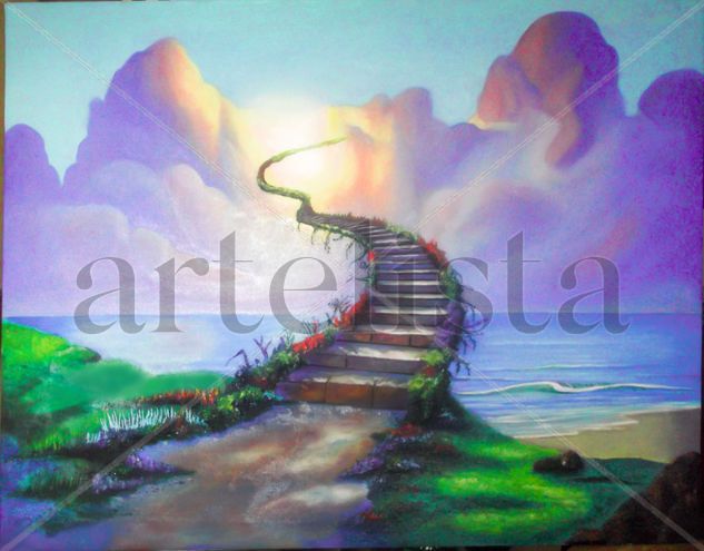 La Escalera al cielo Oil Canvas Landscaping