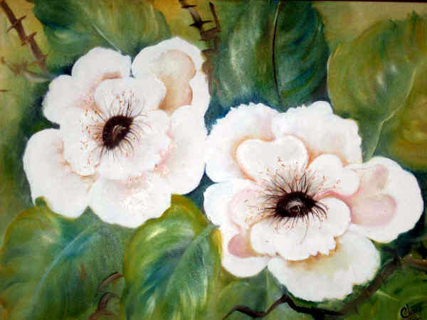 Las Magnolias Oil Canvas Floral Painting