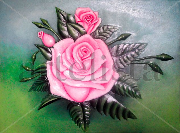 Rosa Oil Canvas Floral Painting