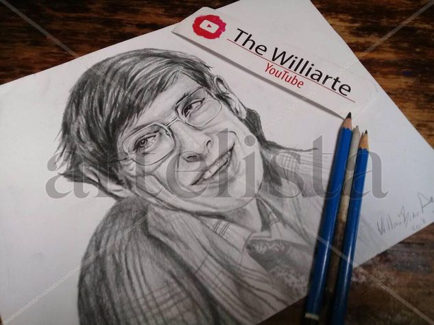 Stephen Hawking Charcoal