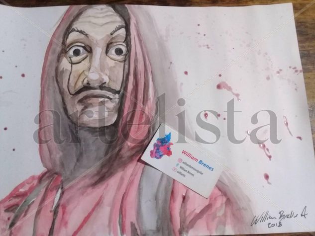 La Casa de Papel Watercolour Card Portrait