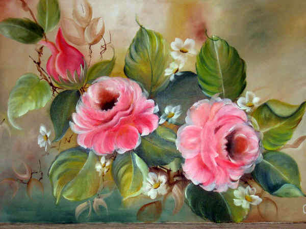 Rosas Oil Canvas Floral Painting