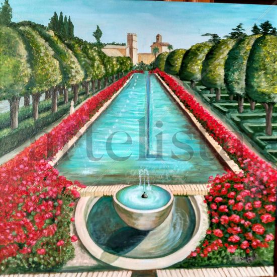 Jardines Alcazarés Oil Canvas Landscaping