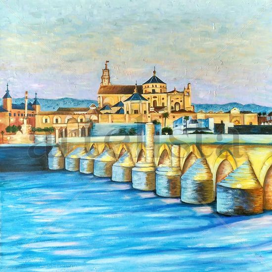 Anochecer en Córdoba Oil Canvas Landscaping