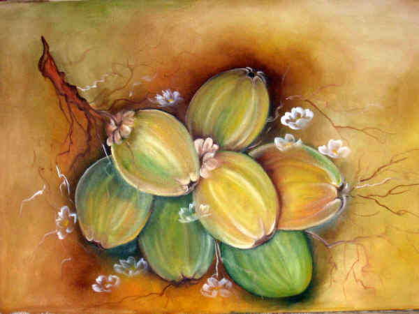 Cocos Oil Canvas Floral Painting