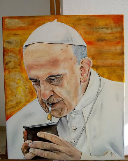 Papa Francisco Acrylic Canvas Portrait