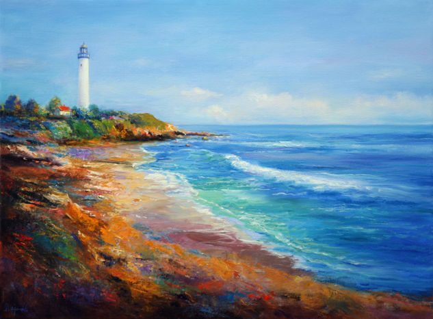 The Lighthouse Oil Canvas Landscaping