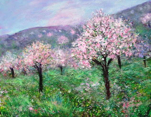 campo de almendros Acrylic Canvas Landscaping