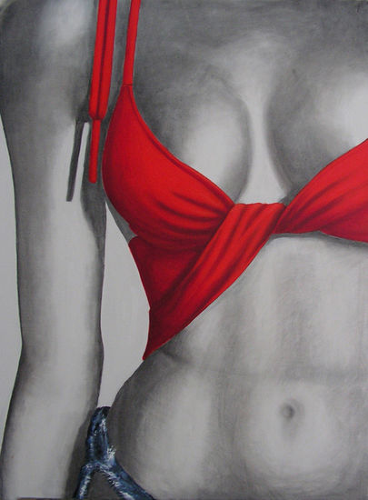 DE ROJO Y AZUL Oil Canvas Nude Paintings