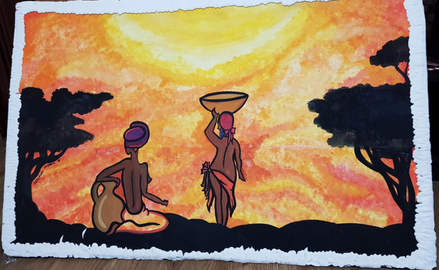 Atardecer en Africa Watercolour Paper Others