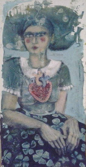 mujer corazon Acrylic Canvas Figure Painting