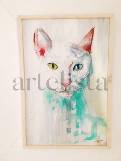 White Cat Acrylic Panel Animals