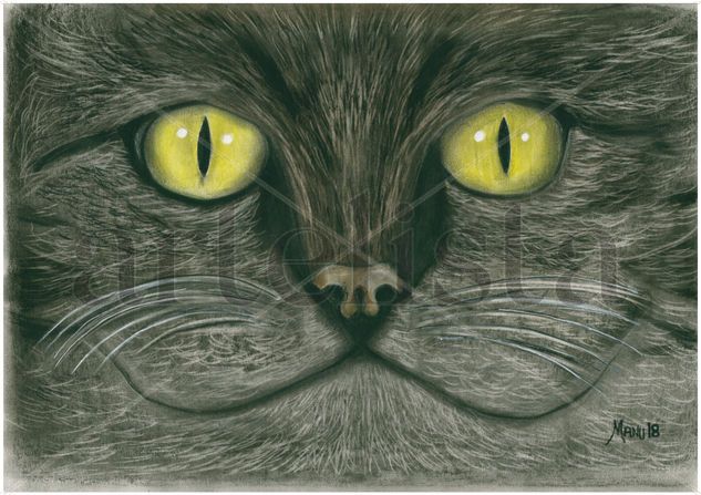 Gato Marron Pastel Paper Animals