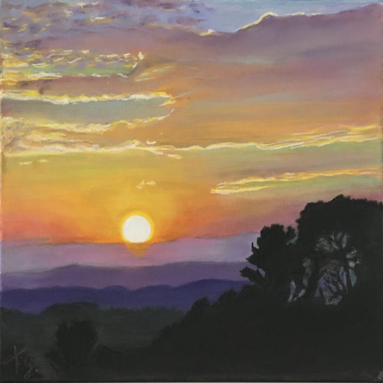 Puesta de sol Pastel Lienzo Paisaje