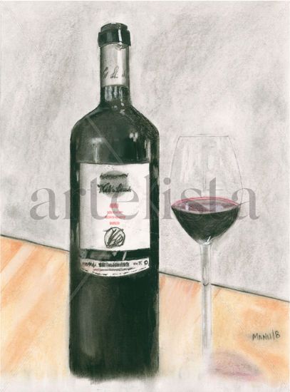 Vino Crianza Pastel Paper Still Life Paintings