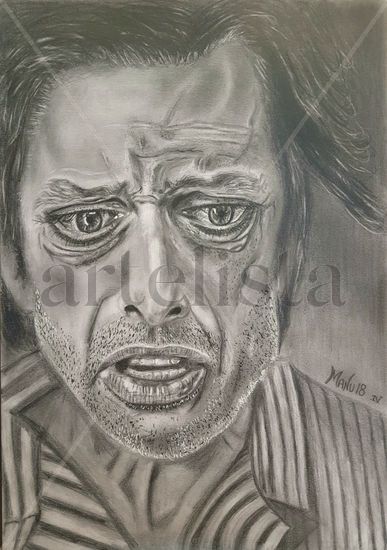 Jeff Goldblum Pencil (Black) Paper Portrait